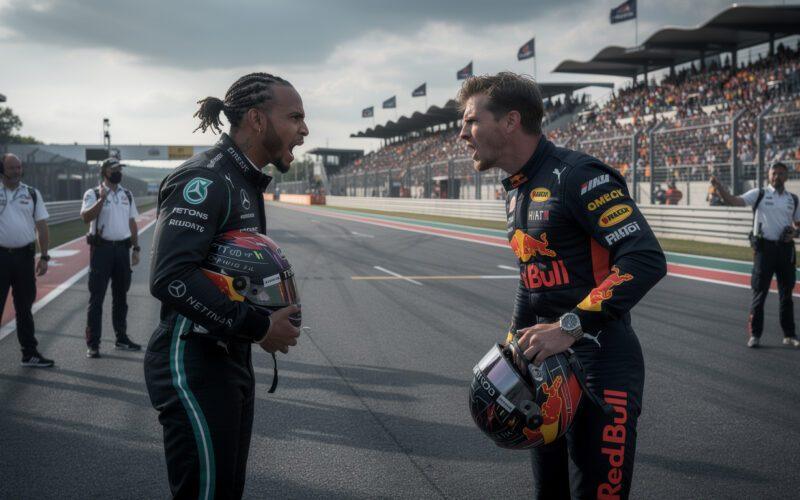 lewis hamilton and max verstappen face off in a heated debate over a controversial formula 1 rule change, sparking intense discussions among fans and experts.