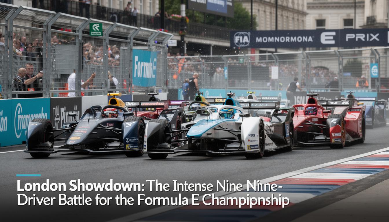 experience the thrilling london showdown where nine top drivers battle fiercely for the formula e championship title in an electrifying race.